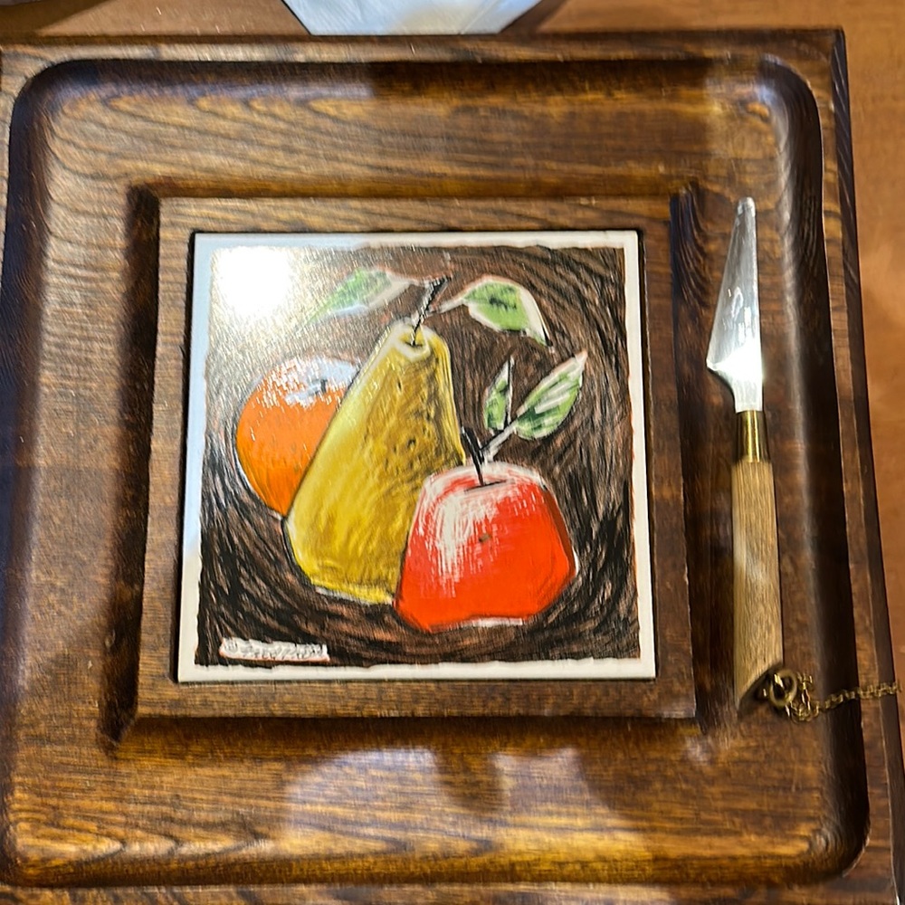 Fred Press MCM Cheese Plate with Knife attached